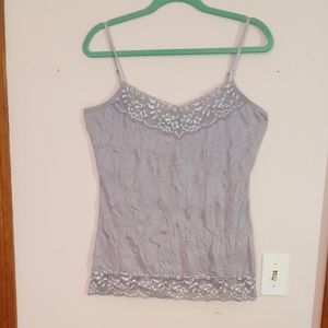 Maurices szL cami crinkle fabric lace trim